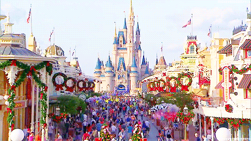 mickeyandcompany:  Christmas decoration at Main Street USA (x) 