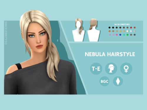 Nebula HairstyleMaxis Match HairstyleAvailable for Teens-Elders24 EA swatchesHat compatibleBGCDownlo