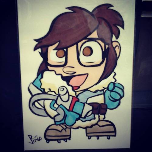 #overwatch #chibi #mae here at #denvercomiccon !  #denver #ink #marker (at Denver Comic Con)