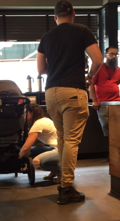 Good Lord! This boy put it all out on display in Starbucks. I was very tempted to follow him out. He