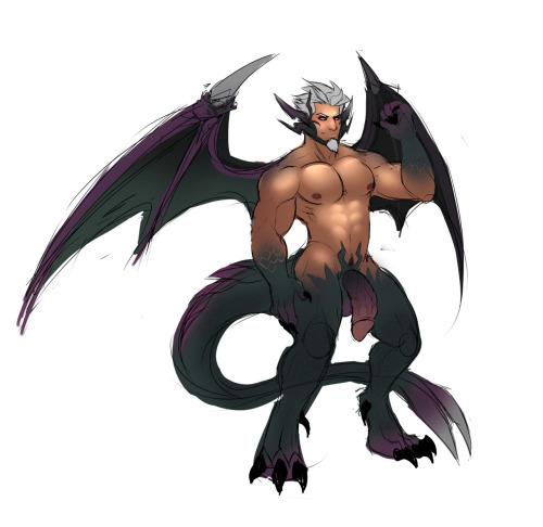 unafkennyart:  Forgot to post this. :3 just a character concept I was doing to pair with @zelwin’s oc Gavin. Dragon guys amiright