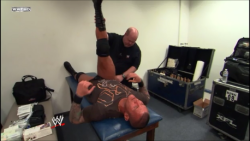 Stretching with Randy Orton! ;) I swear