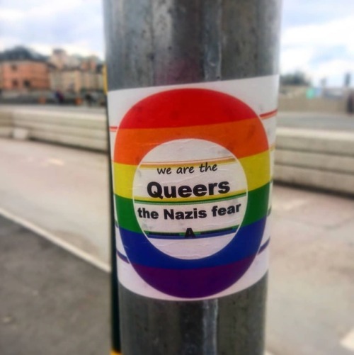 Some radical queer stickers seen around Stockholm, Sweden