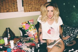 wemustremain:  Alysha Nett in our exclusive wemustremain x creepstreet prism crop shirt! Get yours now via WMRTWO.COM! 