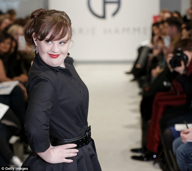 lloveislouder:AHS actress Jamie Brewer walked a catwalk in New York as part of the