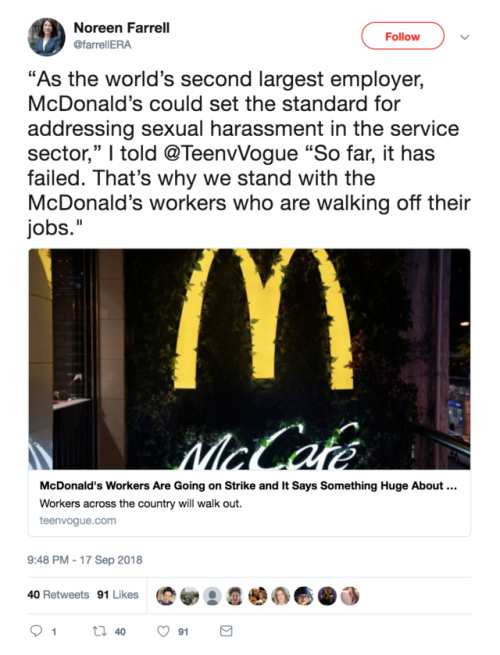 working-class-worm: mediamattersforamerica: On Tuesday, September 18, McDonald’s workers in 10