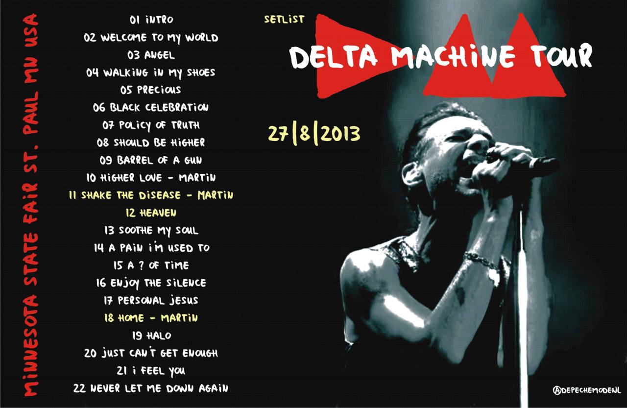 Setlist Depeche Mode 2782013 Minnesota State... depechemodeNL