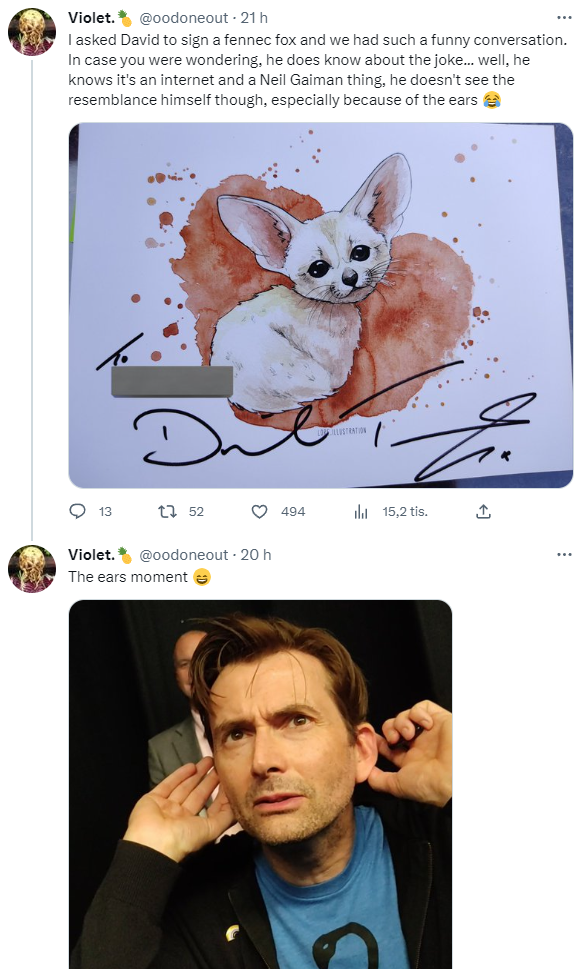 Aww, David sort of knows about the fennec foxes... - Fuck Yeah Good Omens