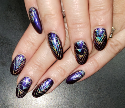 08/19/19 - Holographic/prismatic stamping on multichromeI love Color Club’s oil slicks and halo hues