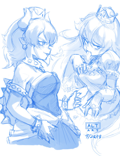 alts-art: Bowsette and Boosette Sketches
