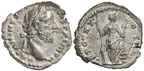 A Roman coin with images of Antoninus Pius and AnnonaAnnona was a godess of grain supply to the city