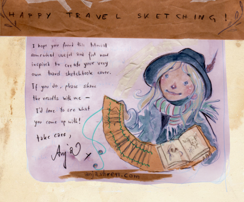 anjauhren-illustration:  I’ve had a few people asking whether they can commission me to make them one of those sketchbook covers I made for myself last week..  Now, since I’d feel really bad about receiving money for my at best  mediocre sewing skills,