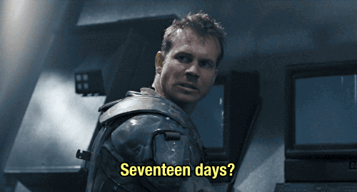kbox-in-the-box:gameraboy:Seventeen days.Aliens was a revelation to me when I was a kid.As soon as t
