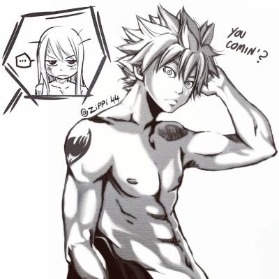 zippi44:Lucy: “…n-naked?”➡️If you want to read my nsfw comics just click the link in my bio and support my work❤⬅️Also:Unbothered Natsu for the win👌😏