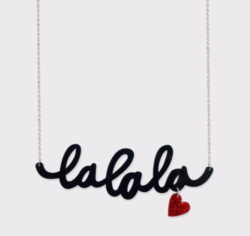 Chit chat lalala necklace (Little Moose) £24.00Women’s Vintage Black REAL LEATHER Black Button