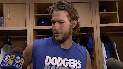 gfbaseball: Clayton Kershaw talks after pitching 6 innings, 8 strikeouts and only allowing 1 walk ag