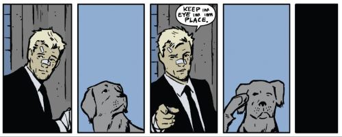 cuteandcubed: misterdiddums: First Post of 2014: A Man and His Dog.  I love the Hawkeye comics-