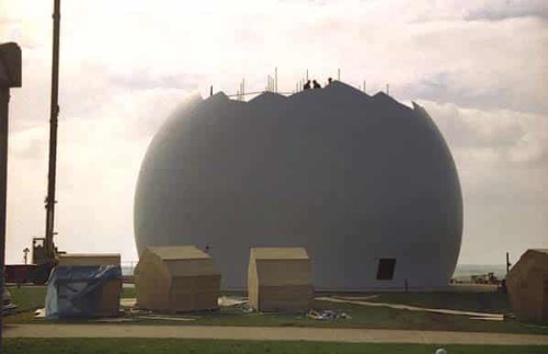 Radome at RAF Trimingham under construction