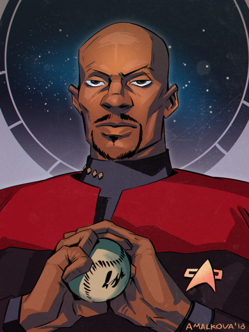 son-of-bajor: larrydraws: The Sisko! My fave captain ever. I’ve set up a new inking brush and tested