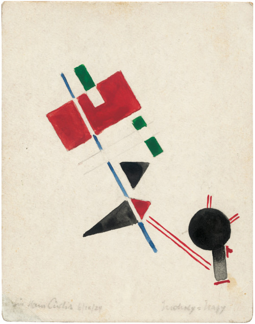 Laszlo Moholy-Nagy, Composition, 1924. Watercolor. Gallerie Bassenge