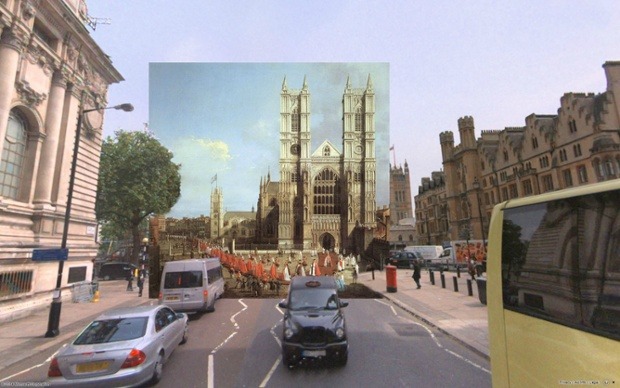 cjwho:  18th-century London paintings meet Google Street View by shystone | via In