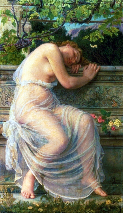 bellsofsaintclements:“Sleeping girl” (c. 1882) by Australian-British artist Edith Corbet