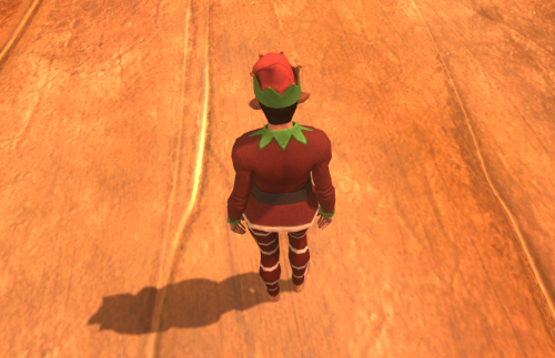 Elfin cap, redElfin tunic, redElfin leggings, redPlastic Elf ears