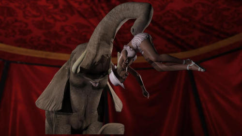 Elephant about to spank the the drunk lady by 7656765 www.patreon.com/7656765
