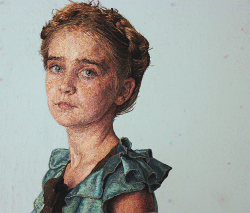 itscolossal: Thread Paintings: Densely Embroidered Portraits by Cayce Zavaglia