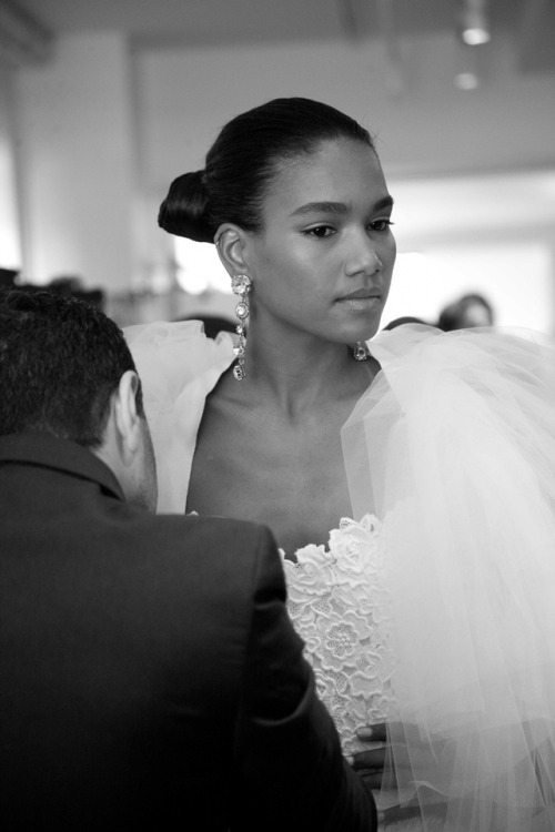 pocmodels:Arlenis Sosa at Oscar de la Renta Bridal 2013Backstage