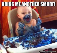 allrightfine:  does anyone have the gif of the little girl who has like a blue cake, i think it’s a cookie monster “smash cake” maybe? and she’s smearing it all over her face like the blood of her enemies in some dothraki ceremony   ???