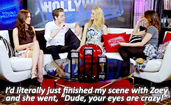 cantbringthisdown:  Zoey &amp; Dom bickering: Young Hollywood interview [x]