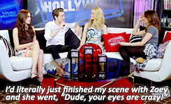 cantbringthisdown:  Zoey & Dom bickering: Young Hollywood interview [x] 