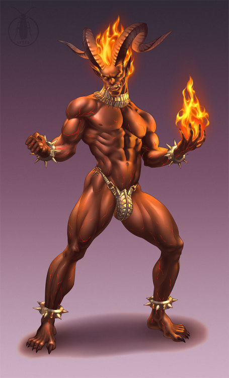 lyttathebug:     Vatra (an  Ifrit) for Wahn and Koreka. The character is from the adult text game Flexible Survival   