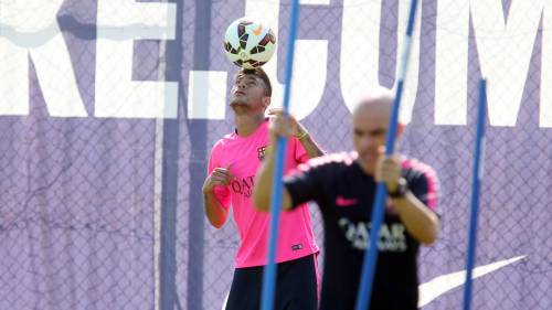 fzneymar:  26/08/2014 Training session in the morning - Neymar back in action Photo by MIGUEL RUIZ - FCB 