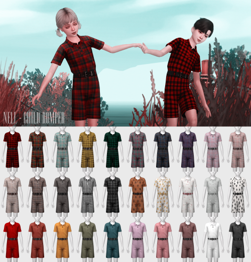 Child Romper- hq compatible (+ non hq)- base game compatible- 30 swatches- fullbody- unisex - new me