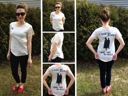 DIY Sherlock Stenciled Quote/Silhouette Tee Restyle Tutorial from La Vie en Rose here. I also like h