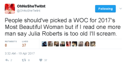 feministfront: mysharona1987:   Like, there are valid criticisms. But “she’s almost 50″ is not one of them.    Sean Connery was 59 when he was crowned People’s Sexiest Man Alive. Nick Nolte was 51. Harrison Ford was 56. Richard Gere was 50.