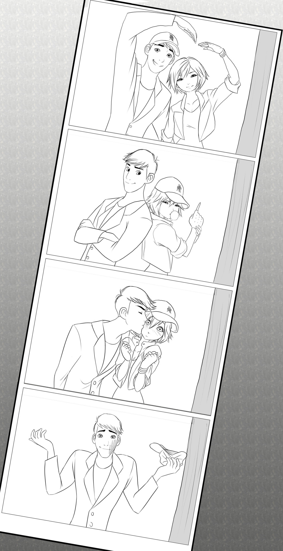 darkx143:  Tadashi and Gogo photobooth strip.  Art rightfully belongs to Veon777