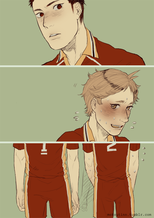 moksutinn:  my friend wanted a comic about daichi and suga holding hands for the