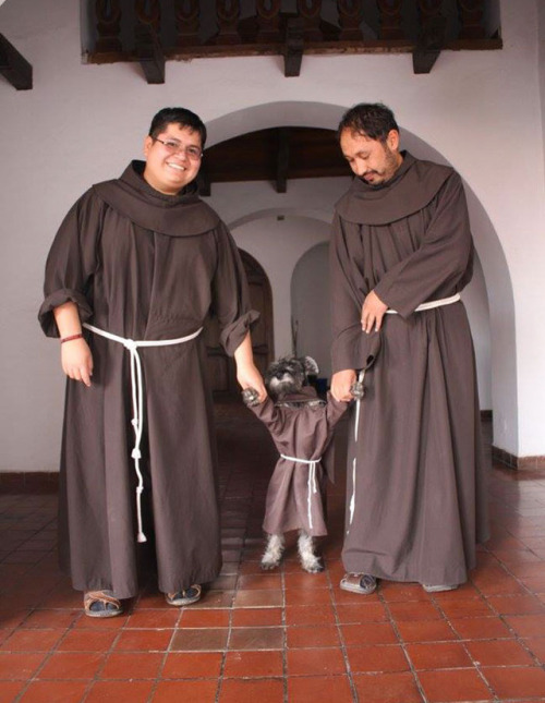 archiemcphee:Meet Friar Bigotón (Friar Moustache), aka Brother Carmelo, once a stray dog, now the fi