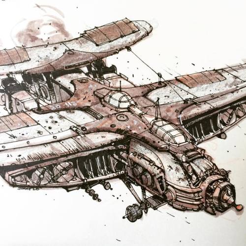 Latest aircraft sketch. Happy Friday all! #sketch #sketchbook #scifi #scifiart #drawing #drawingofth