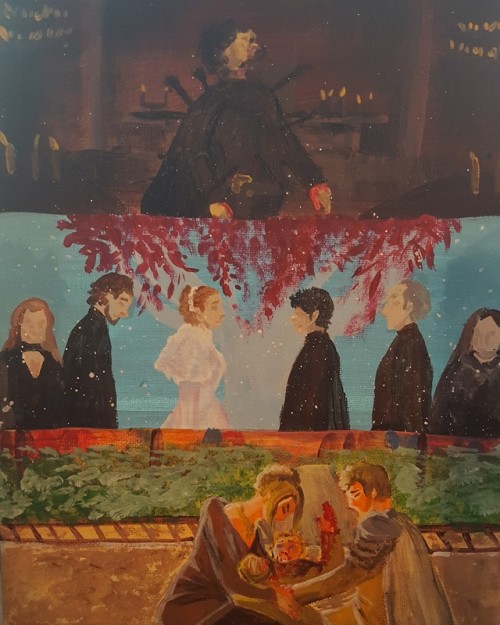 I painted three horrifying weddings from game of thrones using acrylic paints. :D