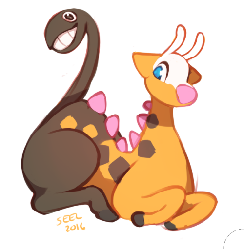 groundlion:  More Pokemon requests from Twitter!   ★ Patreon ★ Twitter ★      that noivern is fab, and girafarig too! 