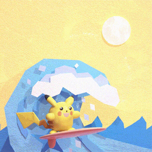 brysonmcbee — surfs up, pikachu! i'm designing some lil beach
