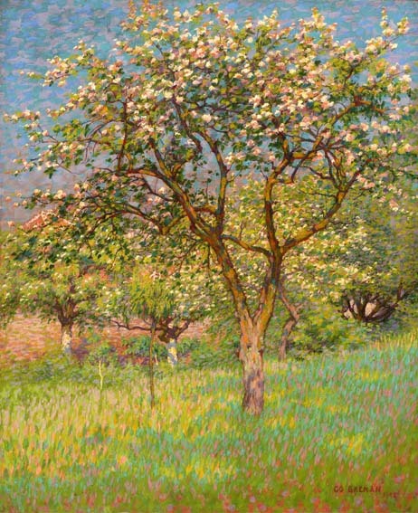 huariqueje:Co Breman | 1865-1938 Dutch painterBomen in bloei - Trees in bloomOlie op doek 66.4 x 54.