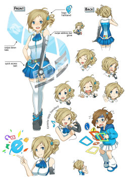 malachy19:  mahlibombing:  &ldquo;Aizawa Inori&rdquo; Internet Explorer 11 Official Mascot Designed by KC Komicer inspired by the designs of Danny Choo Magical Girl Video: http://www.youtube.com/watch?v=BHTUlF7NA2o (via: Escapist Magazine)  So if