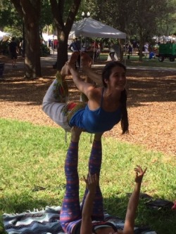 yogahotwife:  Acro yoga at the park today