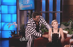 :  Ellen scares Miley 