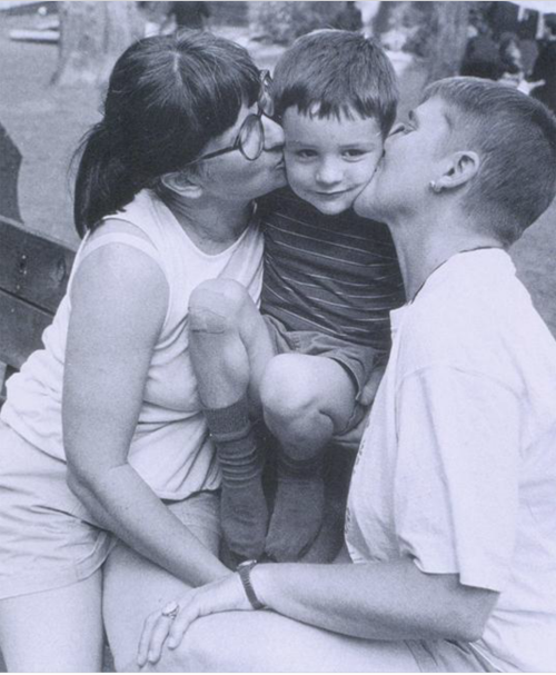 lesbianartandartists:Lesbian Parents with their son, San Francisco [n.d.]